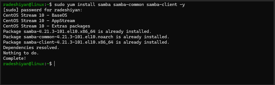 install-samba